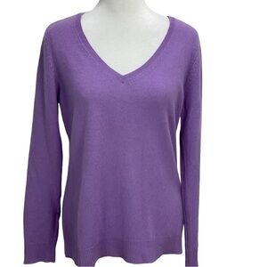 Ann Taylor Cashmere V-Neck Sweater Size L
